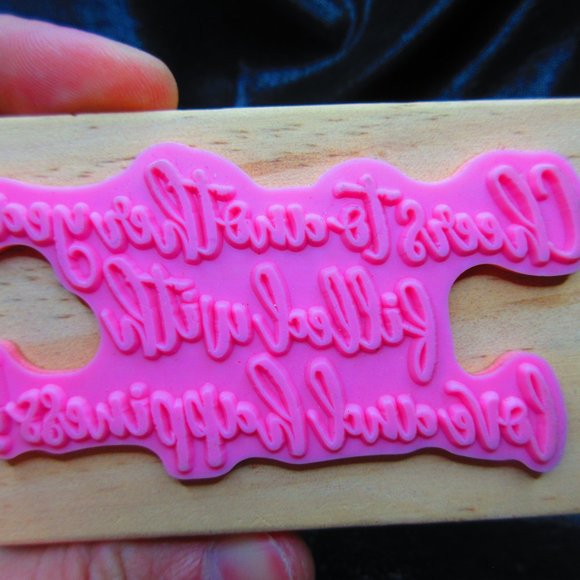 Cheers To Another Year Wood Mounted Stamp 2.25" X 4.25" - Picture 2 of 3